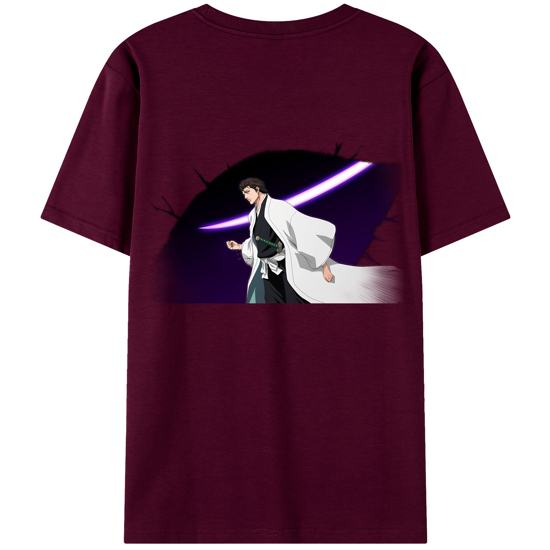 （画像用） ブリーチ 藍染 惣右介（あいぜん そうすけ） BLEACH Aizen Sousuke レディース半袖Tシャツ(バックプリント)